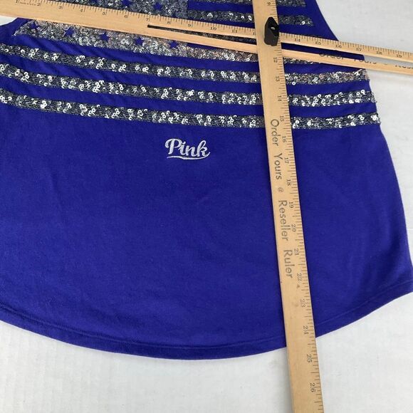 Victoria’s Secret Pink Sequin Flag Tank Top Patriotic Graphic Bling Y2K Small - Picture 6 of 9